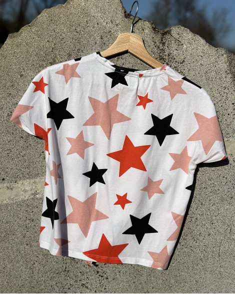 Triko dětské Petit Bateau bílé s hvězdami
